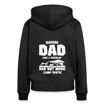 Safari Familienurlaub Design für Afrika Savanne - Frauen Premium Bio Zip Hoodie - Schwarz - Hinten - Julia (174cm)