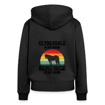 Conception Clydesdale pour clydesdale Riders - Sweat à capuche zippé Premium bio Femme - noir - Dos - Julia (174cm)