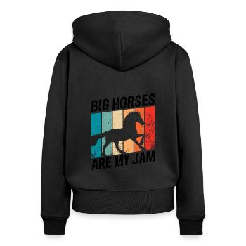 Conception Clydesdale pour clydesdale Riders - Sweat à capuche zippé Premium bio Femme - noir - Dos - Julia (174cm)