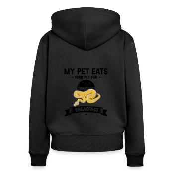 King python design pour les amateurs de serpents - Sweat à capuche zippé Premium bio Femme - noir - Dos - Julia (174cm)