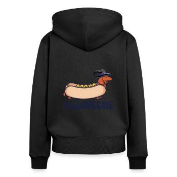 Drôle Halloweenie Saucisse Chien Teckel Halloween - Sweat à capuche zippé Premium bio Femme - noir - Dos - Julia (174cm)
