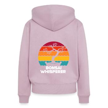 Bonsai - Frauen Premium Bio Zip Hoodie - Altrosa - Hinten - Julia (174cm)
