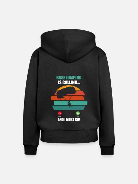Base Jumping - Frauen Premium Bio Zip Hoodie - Schwarz
