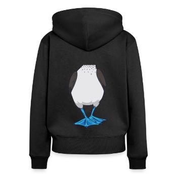Booby Vogel Lustiges Halloween Kostüm - Frauen Premium Bio Zip Hoodie - Schwarz - Hinten - Julia (174cm)