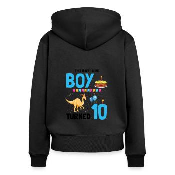Parasaurolophus Kids Design pour les dinosaures - Sweat à capuche zippé Premium bio Femme - noir - Dos - Julia (174cm)