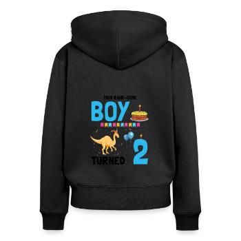 Parasaurolophus Kids Design pour les dinosaures - Sweat à capuche zippé Premium bio Femme - noir - Dos - Julia (174cm)