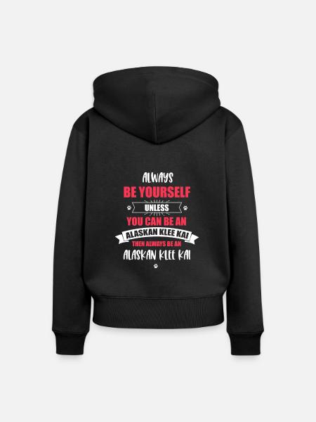 Alaskan Klee Kai - Frauen Premium Bio Zip Hoodie - Schwarz