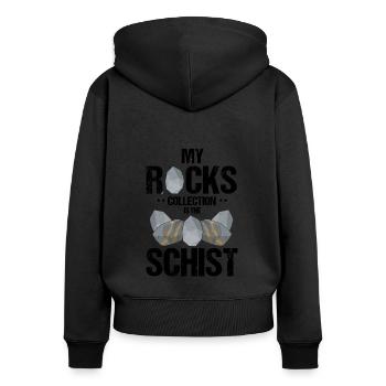 Recherche sur les roches et conception de roches à quartz - Sweat à capuche zippé Premium bio Femme - noir - Dos - Julia (174cm)