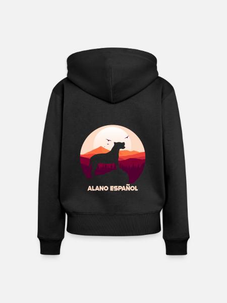 Alano Espanol - Frauen Premium Bio Zip Hoodie - Schwarz