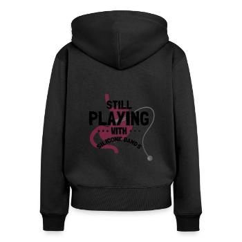 Gastric Bypass and Gastric Bypass Operation Design - Women's Premium Organic Zip Hoodie - black - Back - Julia (174cm)