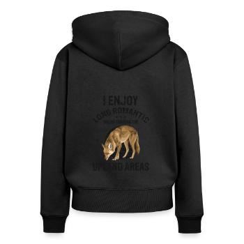 Conception de coyote pour les réacteurs de coyote - Sweat à capuche zippé Premium bio Femme - noir - Dos - Julia (174cm)