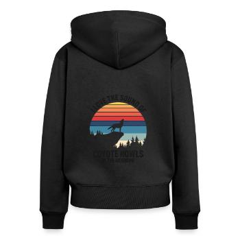 Capture de coyotes et conception de chasseur de coyotes - Sweat à capuche zippé Premium bio Femme - noir - Dos - Julia (174cm)