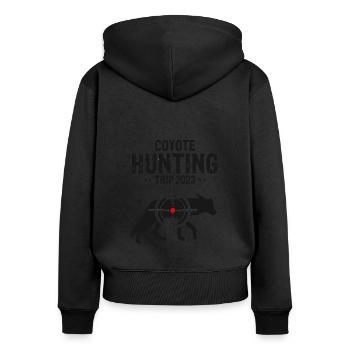 Kojoten Design für Kojotentöter - Frauen Premium Bio Zip Hoodie - Schwarz - Hinten - Julia (174cm)