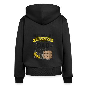 Warehouse drivers and warehouse workers for forklifts - Women's Premium Organic Zip Hoodie - black - Back - Julia (174cm)
