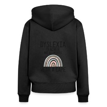Dyslexia Therapy for Dyslexia Month - Women's Premium Organic Zip Hoodie - black - Back - Julia (174cm)