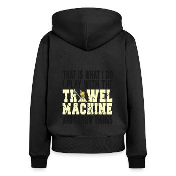 Concrete construction design for construction workers and construction site - Women's Premium Organic Zip Hoodie - black - Back - Julia (174cm)