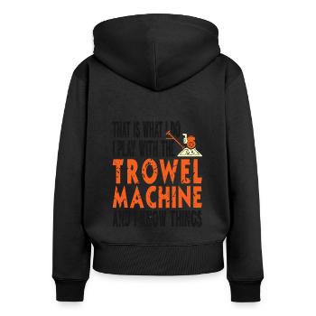 Conception de constructeur en béton pour les constructeurs et le chantier de construction - Sweat à capuche zippé Premium bio Femme - noir - Dos - Julia (174cm)