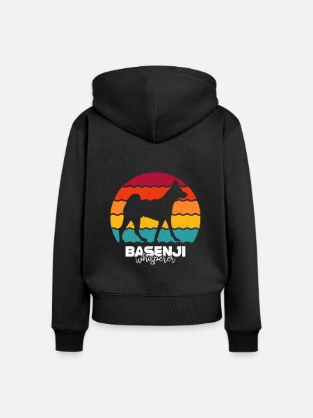 Basenji - Frauen Premium Bio Zip Hoodie - Schwarz