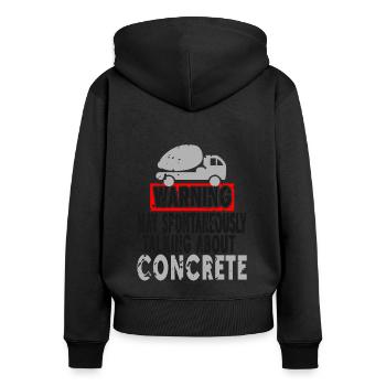 Concrete construction design for construction workers and construction site - Women's Premium Organic Zip Hoodie - black - Back - Julia (174cm)