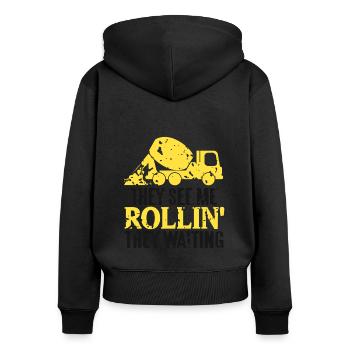 Concrete worker design for construction worker and construction site - Women's Premium Organic Zip Hoodie - black - Back - Julia (174cm)