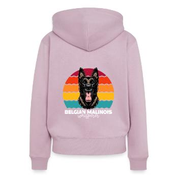Malinois Belgian Shepherd - Women's Premium Organic Zip Hoodie - dusky pink - Back - Julia (174cm)