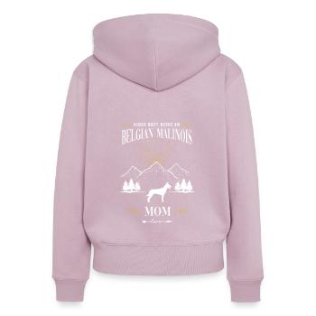 Belgian Shepherd Malinois - Women's Premium Organic Zip Hoodie - dusky pink - Back - Julia (174cm)