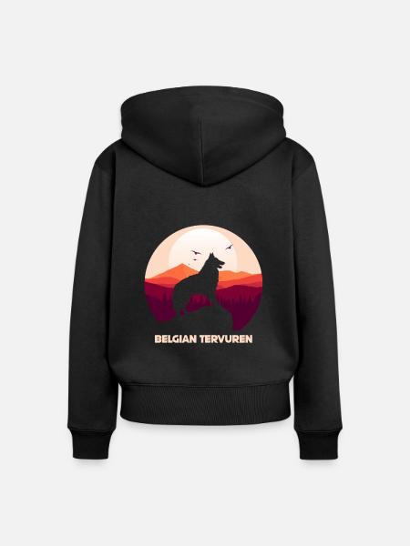 Belgian Tervuren - Frauen Premium Bio Zip Hoodie - Schwarz
