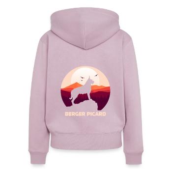 Berger de Picardie - Berger Picard - Frauen Premium Bio Zip Hoodie - Altrosa - Hinten - Julia (174cm)