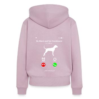 Black and Tan Coonhound - Women's Premium Organic Zip Hoodie - dusky pink - Back - Julia (174cm)