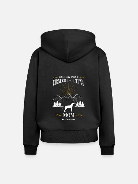 Cirneco dell Etna - Frauen Premium Bio Zip Hoodie - Schwarz