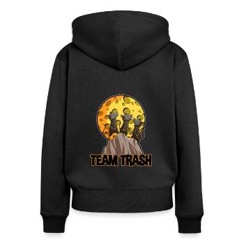 Opossum Design für Possum Fans und Opossum Fans - Frauen Premium Bio Zip Hoodie - Schwarz - Hinten - Julia (174cm)