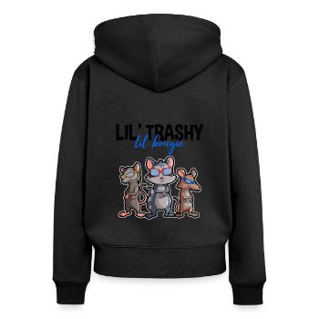 Opossum Design für Possum Fans und Opossum Fans - Frauen Premium Bio Zip Hoodie - Schwarz - Hinten - Julia (174cm)