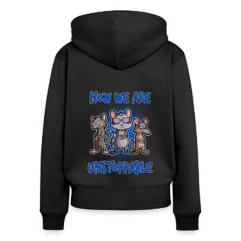 Opossum Design für Possum Fans und Opossum Fans - Frauen Premium Bio Zip Hoodie - Schwarz - Hinten - Julia (174cm)