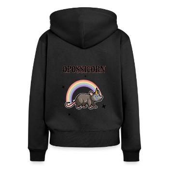 Opossum Spruch für Tierliebhaber und Possum - Frauen Premium Bio Zip Hoodie - Schwarz - Hinten - Julia (174cm)