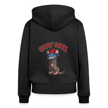Opossum Design für Possum Fans und Opossum Fans - Frauen Premium Bio Zip Hoodie - Schwarz - Hinten - Julia (174cm)