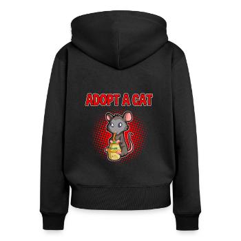 Opossum Design für Possum Fans und Opossum Fans - Frauen Premium Bio Zip Hoodie - Schwarz - Hinten - Julia (174cm)
