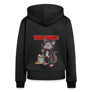 Opossum Design für Possum Fans und Opossum Fans - Frauen Premium Bio Zip Hoodie - Schwarz - Hinten - Julia (174cm)