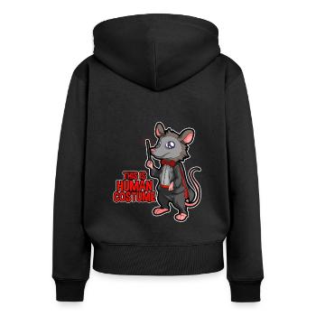 Opossum Spruch für Tierliebhaber und Possum - Frauen Premium Bio Zip Hoodie - Schwarz - Hinten - Julia (174cm)
