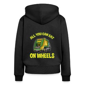 Opossum Design für Possum Fans und Opossum Fans - Frauen Premium Bio Zip Hoodie - Schwarz - Hinten - Julia (174cm)