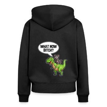 Opossum Spruch für Tierliebhaber und Possum - Frauen Premium Bio Zip Hoodie - Schwarz - Hinten - Julia (174cm)