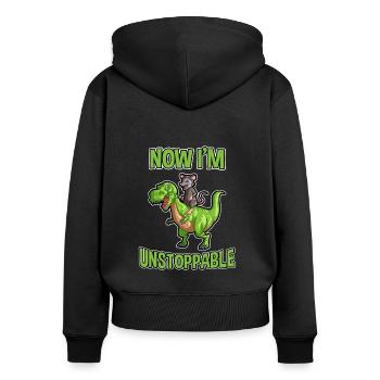 Opossum Design für Possum Fans und Opossum Fans - Frauen Premium Bio Zip Hoodie - Schwarz - Hinten - Julia (174cm)