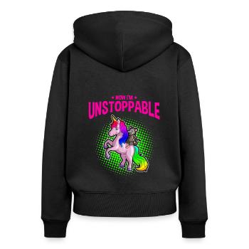 Opossum saying for animal lovers and possum - Women's Premium Organic Zip Hoodie - black - Back - Julia (174cm)