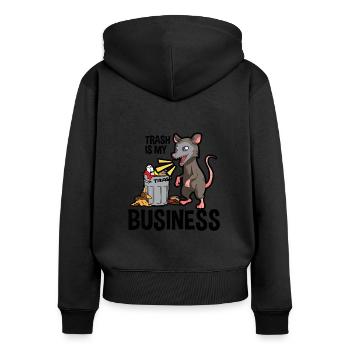 Opossum Design für Possum Fans und Opossum Fans - Frauen Premium Bio Zip Hoodie - Schwarz - Hinten - Julia (174cm)