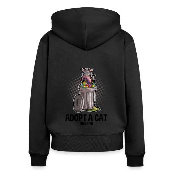 Opossum Spruch für Tierliebhaber und Possum - Frauen Premium Bio Zip Hoodie - Schwarz - Hinten - Julia (174cm)
