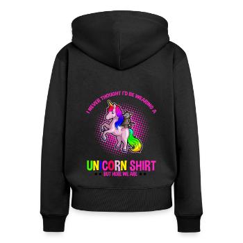 Opossum Design für Possum Fans und Opossum Fans - Frauen Premium Bio Zip Hoodie - Schwarz - Hinten - Julia (174cm)
