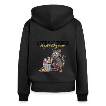 Opossum Spruch für Tierliebhaber und Possum - Frauen Premium Bio Zip Hoodie - Schwarz - Hinten - Julia (174cm)