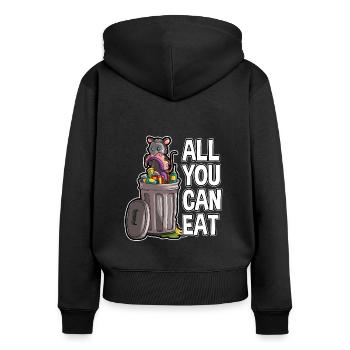 Opossum Design für Possum Fans und Opossum Fans - Frauen Premium Bio Zip Hoodie - Schwarz - Hinten - Julia (174cm)