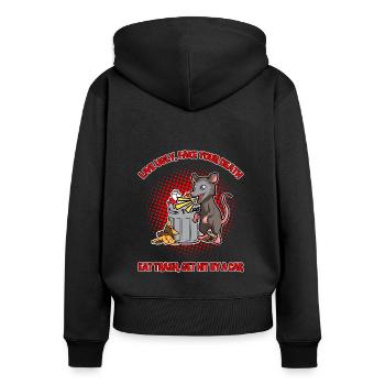 Opossum Design für Possum Fans und Opossum Fans - Frauen Premium Bio Zip Hoodie - Schwarz - Hinten - Julia (174cm)