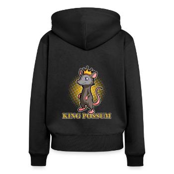 Opossum Design für Possum Fans und Opossum Fans - Frauen Premium Bio Zip Hoodie - Schwarz - Hinten - Julia (174cm)