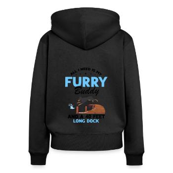 Sports nautiques pour chiens et sports nautiques pour chiens - Sweat à capuche zippé Premium bio Femme - noir - Dos - Julia (174cm)